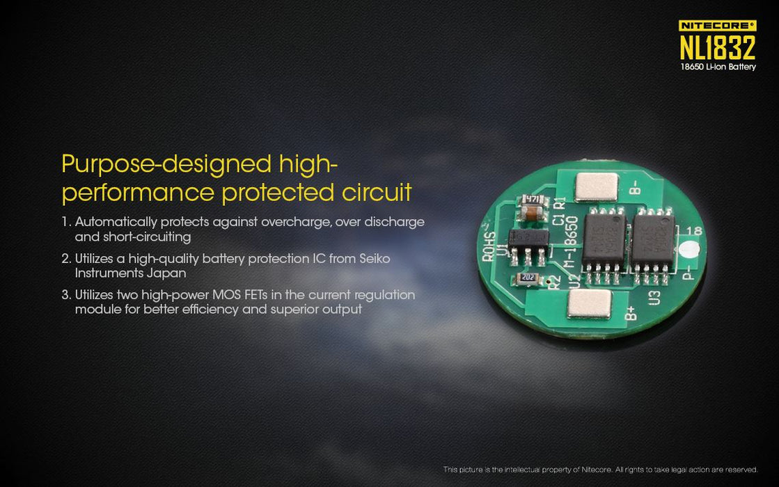 Nitecore NL1832 18650 Rechargeable Battery Rechargeable Batteries Nitecore 