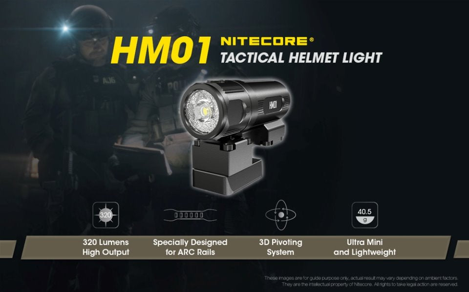 Nitecore HM01 320 Lumens Tactical Helmet Light Headlamp Nitecore 