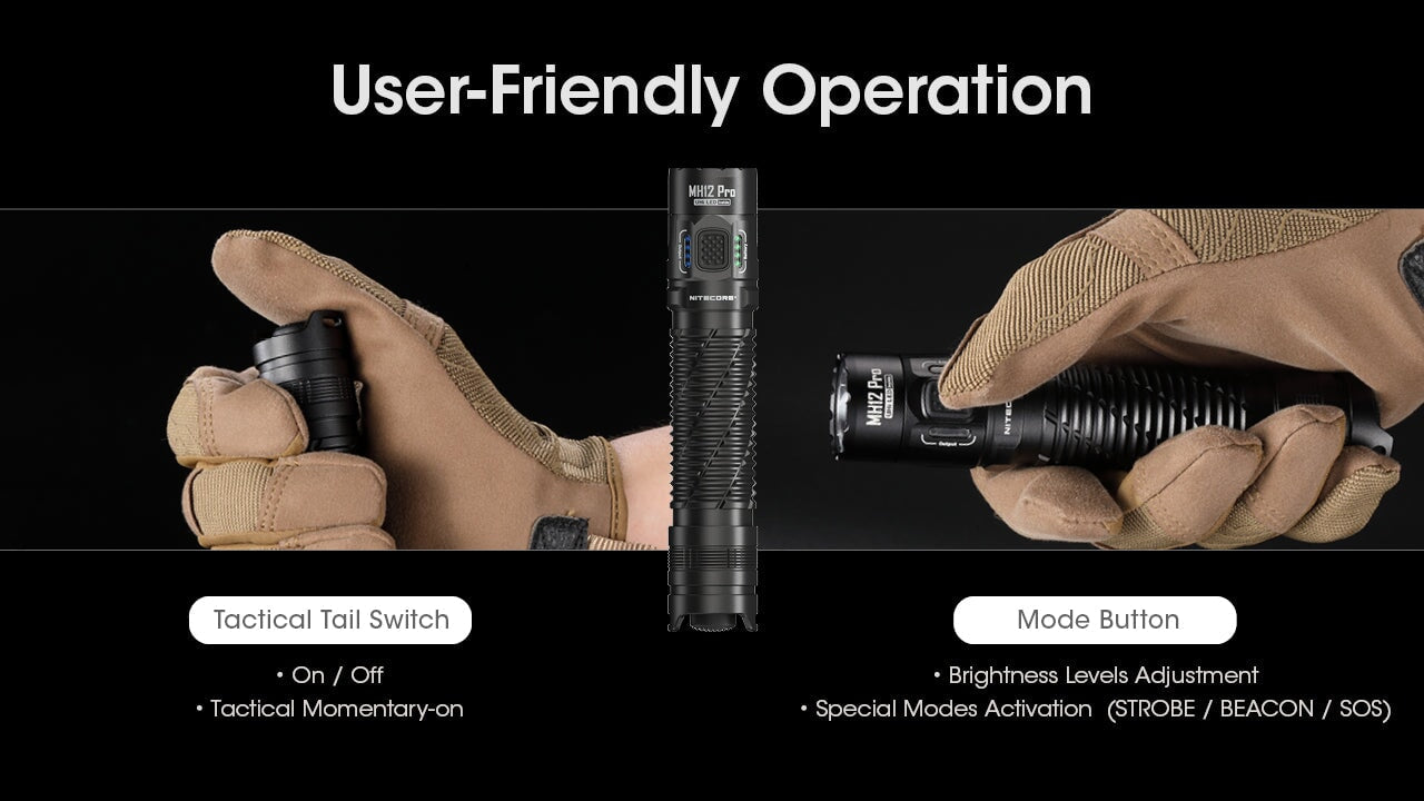 Nitecore MH12 Pro USB-C Rechargeable Flashlight - 3300 Lumens