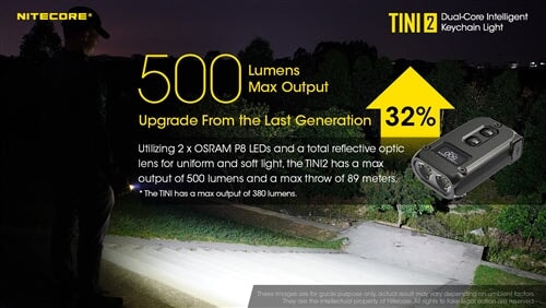 Nitecore Tini 2 500 Lumen Rechargeable Keychain Flashlight - Options