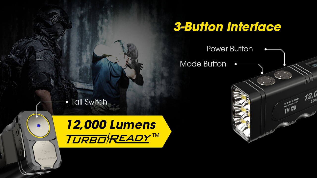 Nitecore TM12K 12000 Lumens Handheld Flashlight